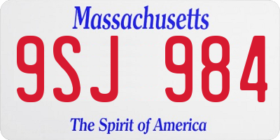 MA license plate 9SJ984
