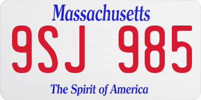 MA license plate 9SJ985