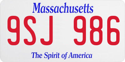 MA license plate 9SJ986
