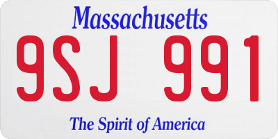 MA license plate 9SJ991