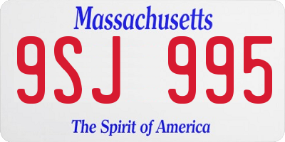 MA license plate 9SJ995