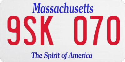 MA license plate 9SK070