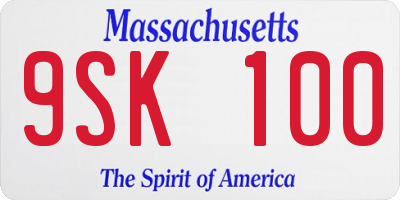MA license plate 9SK100