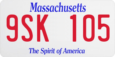MA license plate 9SK105
