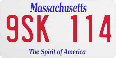 MA license plate 9SK114