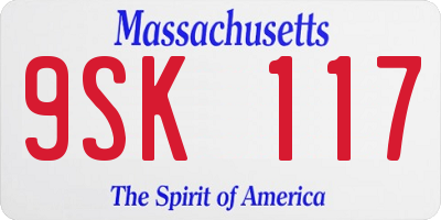MA license plate 9SK117