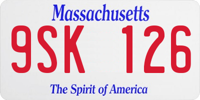 MA license plate 9SK126