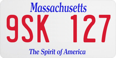 MA license plate 9SK127