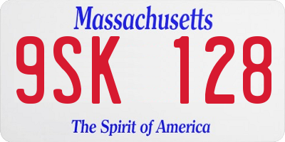 MA license plate 9SK128