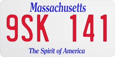 MA license plate 9SK141