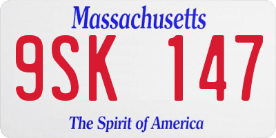 MA license plate 9SK147