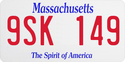 MA license plate 9SK149