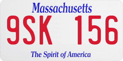 MA license plate 9SK156