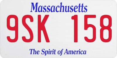 MA license plate 9SK158
