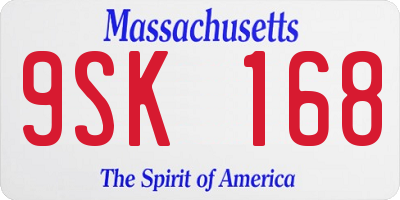 MA license plate 9SK168