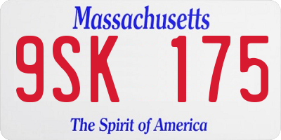 MA license plate 9SK175