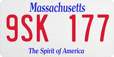 MA license plate 9SK177