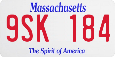 MA license plate 9SK184