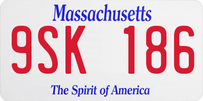 MA license plate 9SK186