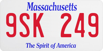MA license plate 9SK249