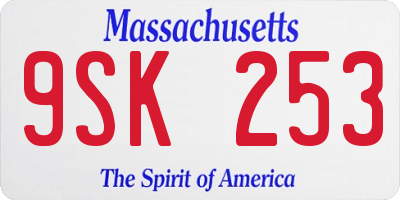 MA license plate 9SK253