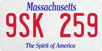 MA license plate 9SK259