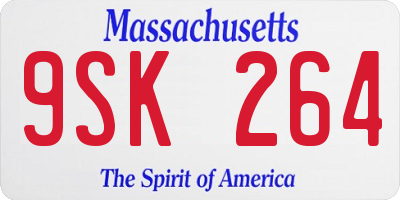 MA license plate 9SK264