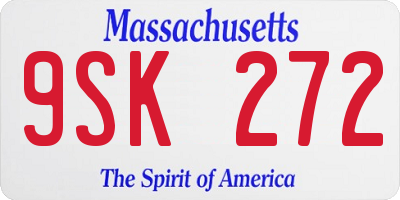 MA license plate 9SK272