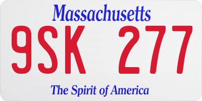 MA license plate 9SK277