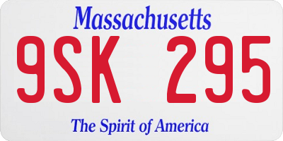 MA license plate 9SK295