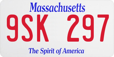 MA license plate 9SK297