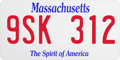 MA license plate 9SK312
