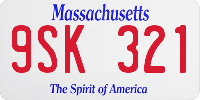 MA license plate 9SK321