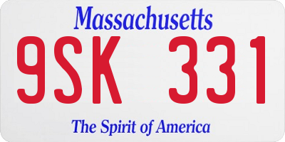 MA license plate 9SK331