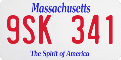 MA license plate 9SK341