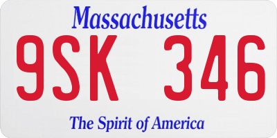 MA license plate 9SK346