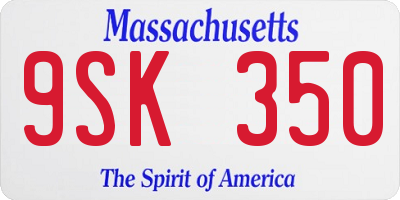 MA license plate 9SK350