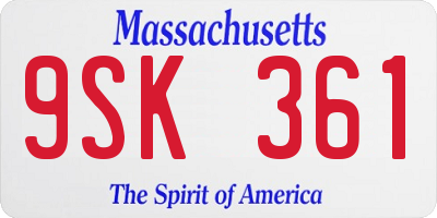 MA license plate 9SK361