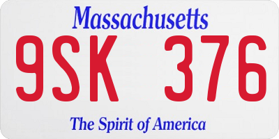 MA license plate 9SK376