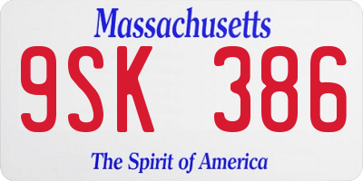 MA license plate 9SK386