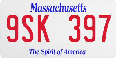 MA license plate 9SK397