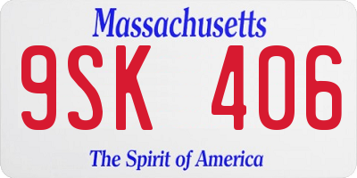 MA license plate 9SK406