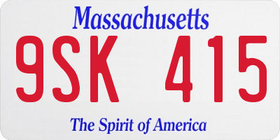MA license plate 9SK415
