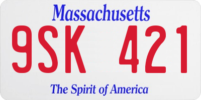 MA license plate 9SK421