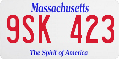 MA license plate 9SK423