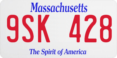 MA license plate 9SK428