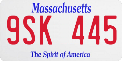 MA license plate 9SK445