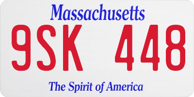 MA license plate 9SK448