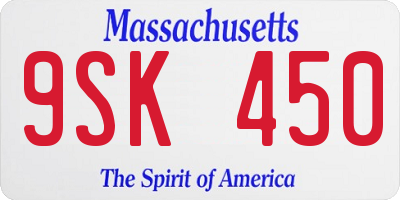 MA license plate 9SK450