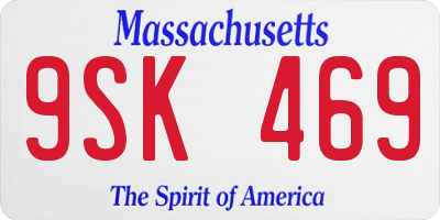 MA license plate 9SK469